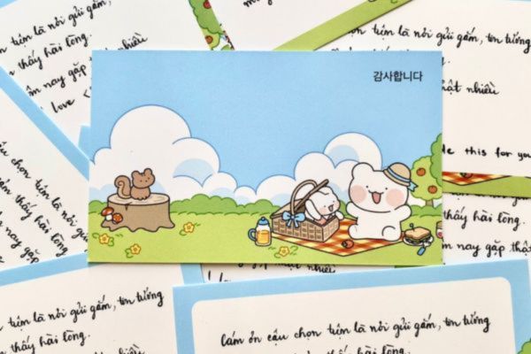 Mẫu card cảm ơn dễ thương tại Hà Nội