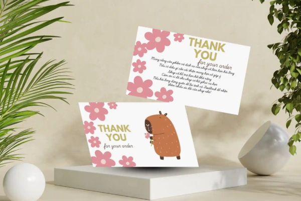 Mẫu card cảm ơn dễ thương tại Hà Nội