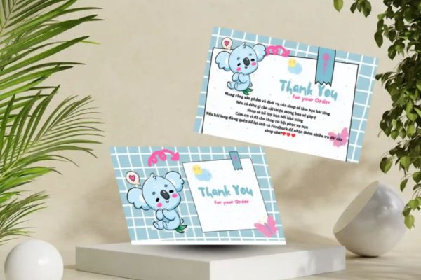 Mẫu card cảm ơn dễ thương tại Hà Nội