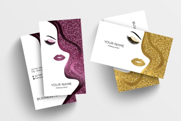 In Hoa Long nhận thiết kế và in mẫu card visit makeup phủ nhũ