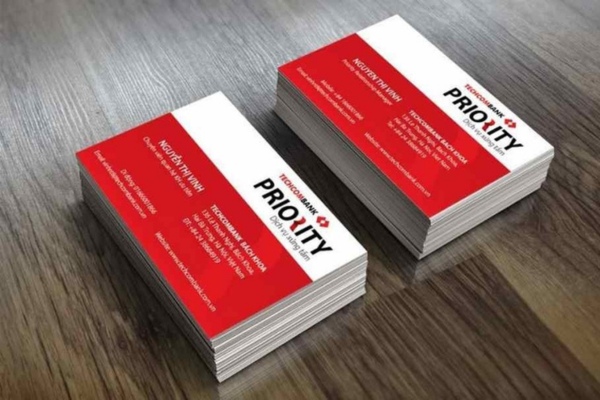 Mẫu card visit ngân hàng TechcomBank thiết kế chuẩn