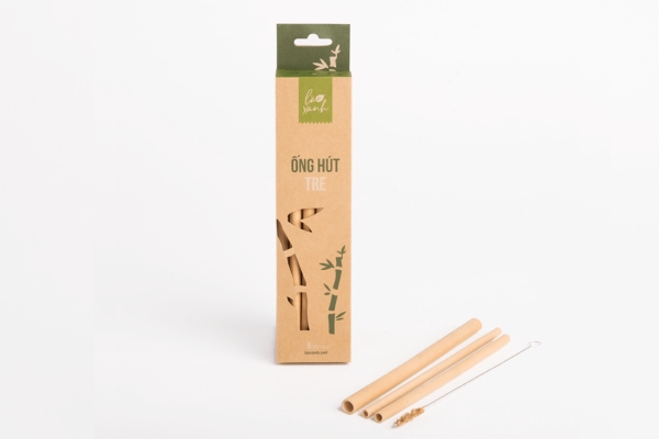 Mẫu hộp đựng ống hút tre đẹp thiết kế cửa sổ độc đáo