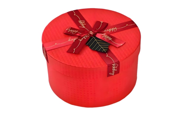 Mẫu hộp giấy màu đỏ hình tròn thu hút