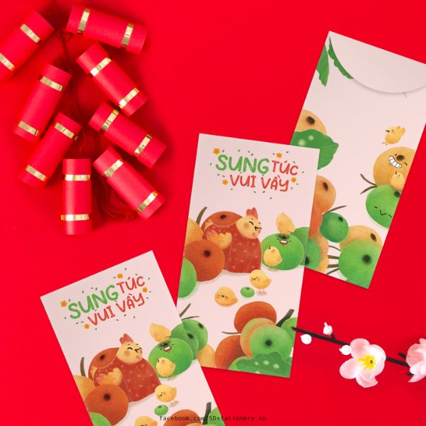 Bao lì xì ngũ quả Bao lì xì ngũ quả giá rẻ, mẫu đẹp tại Hoa Long