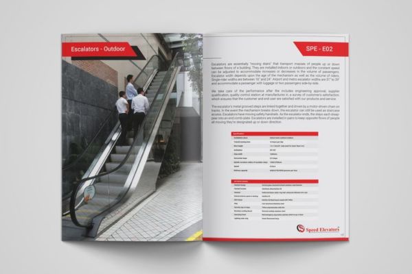 Mẫu catalogue thang cuốn đẹp, chất lượng cao