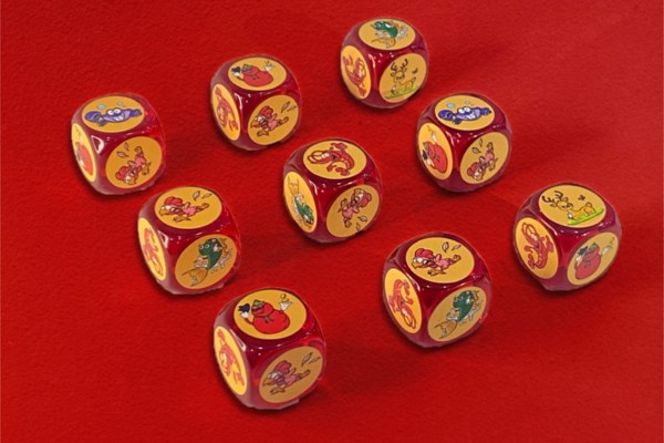 Mẫu in nhãn sticker bầu cua tôm cá đẹp mắt