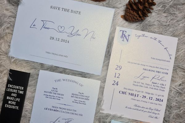 Mẫu thiệp cưới song ngữ đẹp, giá rẻ tại Hà Nội