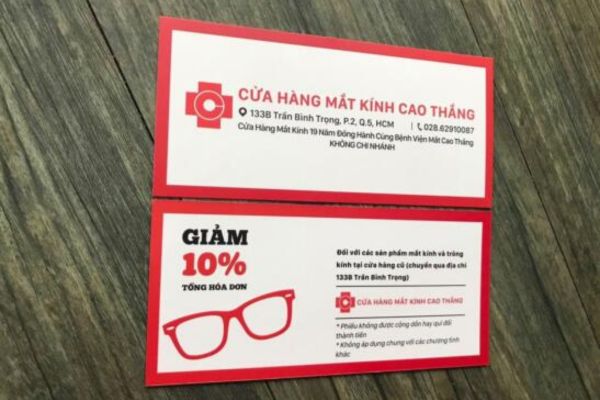 Mẫu voucher mắt kính giá rẻ, mẫu đẹp tại Hà Nội