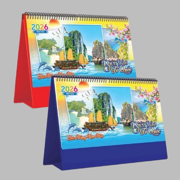 In Hoa Long nhận thiết kế và in ấn Mẫu lịch để bàn Cảnh đẹp việt nam lấy ngay