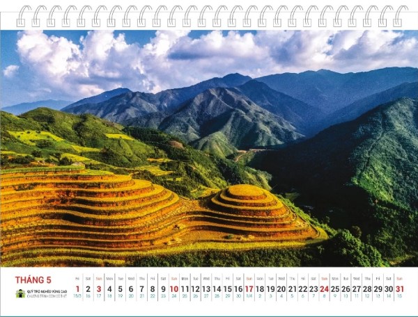 In Hoa Long nhận thiết kế và in ấn Mẫu lịch để bàn Cảnh đẹp việt nam số lượng nhiều