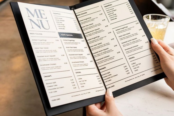 Mẫu menu khách sạn cao cấp