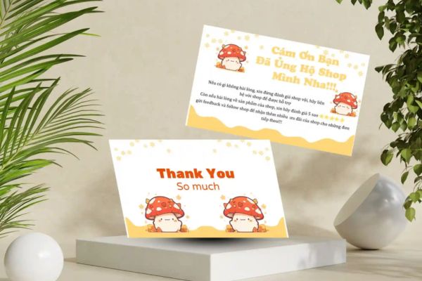 Mẫu card cảm ơn dễ thương tại Hà Nội