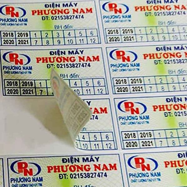 In tem bảo hành xe điện giá rẻ, lấy nhanh tại Hà Nội