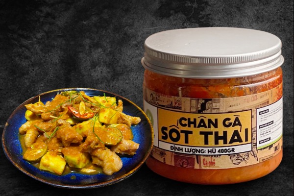 Mẫu tem chân gà sốt thái hình chữ nhật