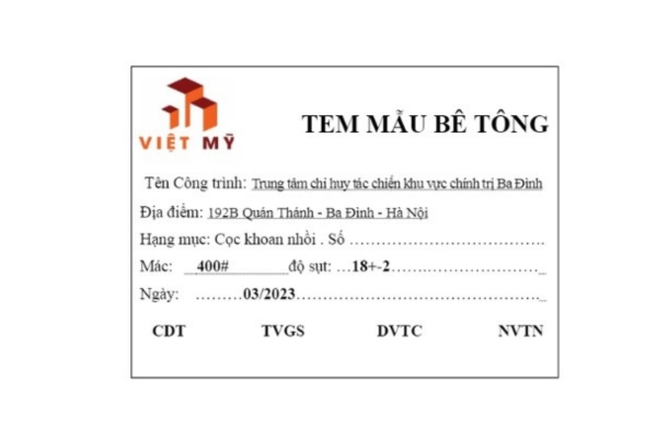 Mẫu tem dán mẫu bê tông chuyên nghiệp