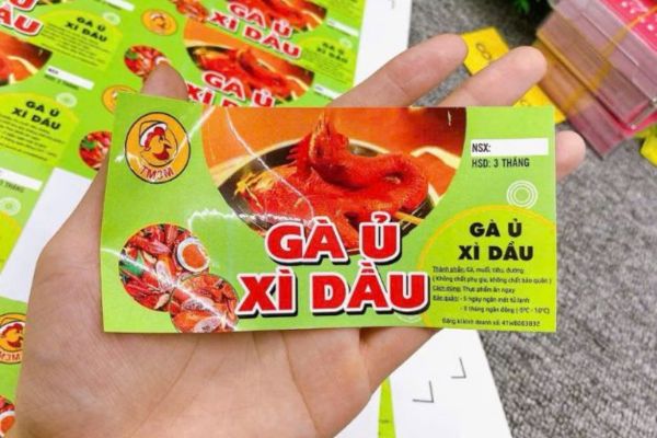 Mẫu tem gà ủ muối giá rẻ, thiết kế theo yêu cầu