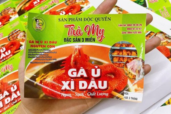 Mẫu tem gà ủ muối giá rẻ, thiết kế theo yêu cầu