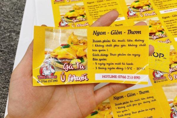 Mẫu tem gà ủ muối giá rẻ, thiết kế theo yêu cầu