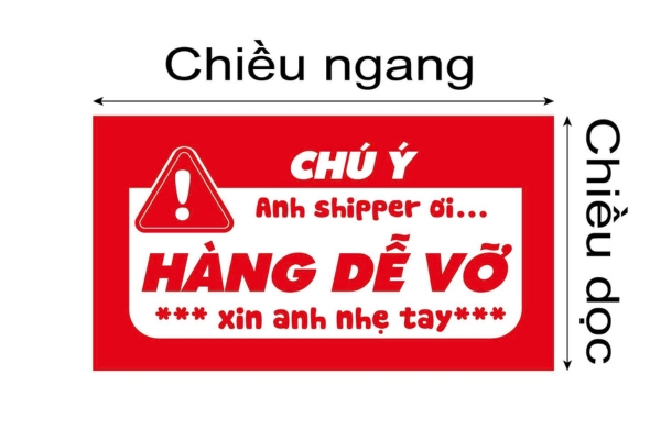 Mẫu tem hàng dễ vỡ kích thước chuẩn
