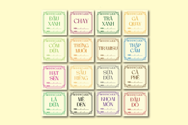 Mẫu tem nhãn hình vuông sử dụng khung viền độc đáo