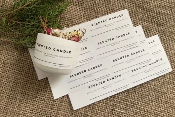 In Hoa Long nhận thiết kế và in ấn mẫu tem nhãn nến thơm cao cấp