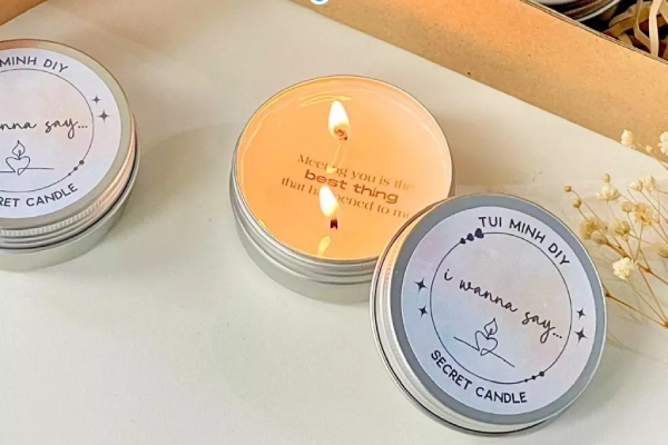 In Hoa Long nhận thiết kế và in ấn mẫu tem nhãn nến thơm hình tròn