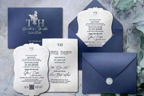 Mẫu thiệp cưới cổ điển lãng mạn