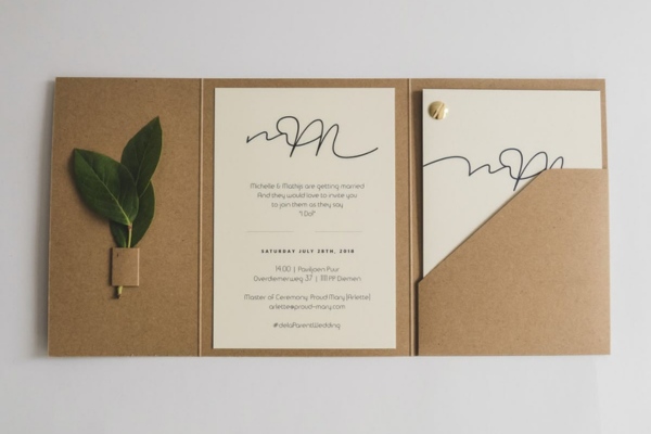 Mẫu thiệp cưới handmade trang trí thủ công