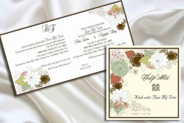 Mẫu thiệp cưới song ngữ đẹp, giá rẻ tại Hà Nội