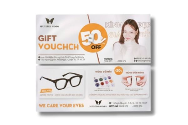 Mẫu voucher mắt kính giá rẻ, mẫu đẹp tại Hà Nội