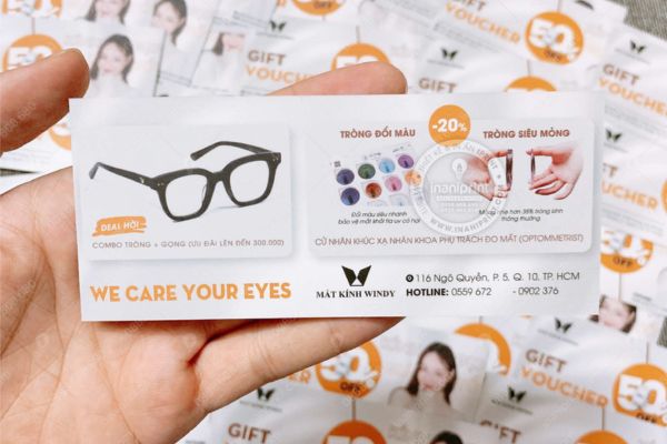 Mẫu voucher mắt kính giá rẻ, mẫu đẹp tại Hà Nội