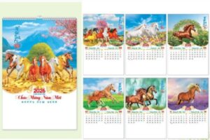 15+ Mẫu in lịch Mã Đáo Thành Công 2026 đẹp sang