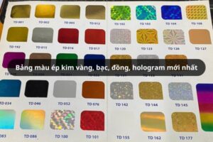 Bảng màu ép kim vàng, bạc, đồng, hologram mới nhất