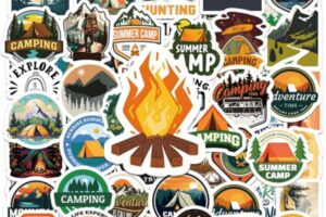 Bộ sticker cắm trại mùa hè giá rẻ, chất lượng cao