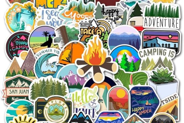 Bộ sticker cắm trại mùa hè giá rẻ, chất lượng cao