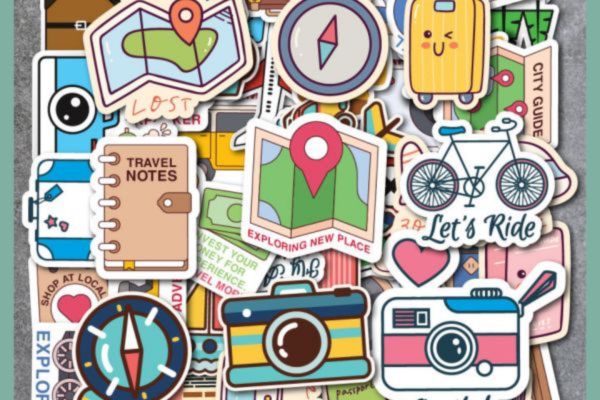 Bộ sticker du lịch đẹp, thiết kế theo yêu cầu