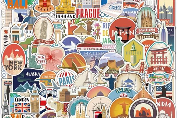 Bộ sticker du lịch đẹp, thiết kế theo yêu cầu