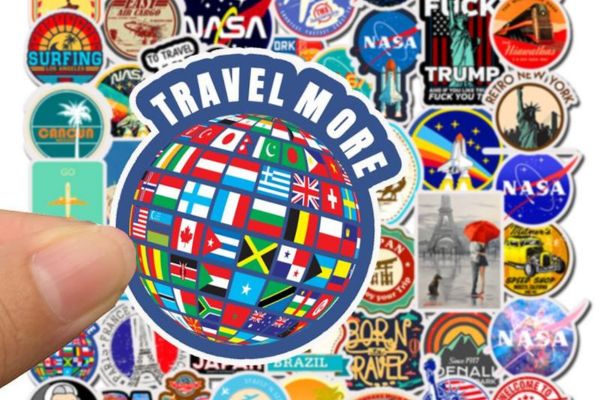 Bộ sticker du lịch đẹp, thiết kế theo yêu cầu