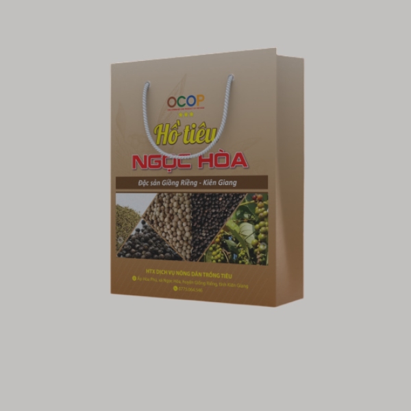 In Hoa Long nhận thiết kế và in ấn Bộ túi nông sản OCOP giấy Kraft