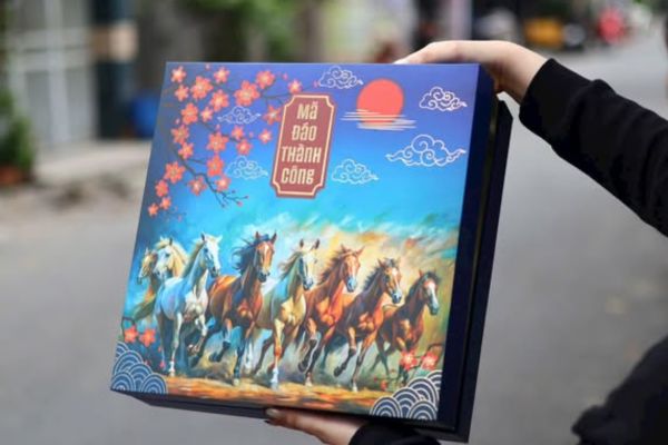 Mẫu hộp quà Tết mã đáo thành công đẹp, chất lượng