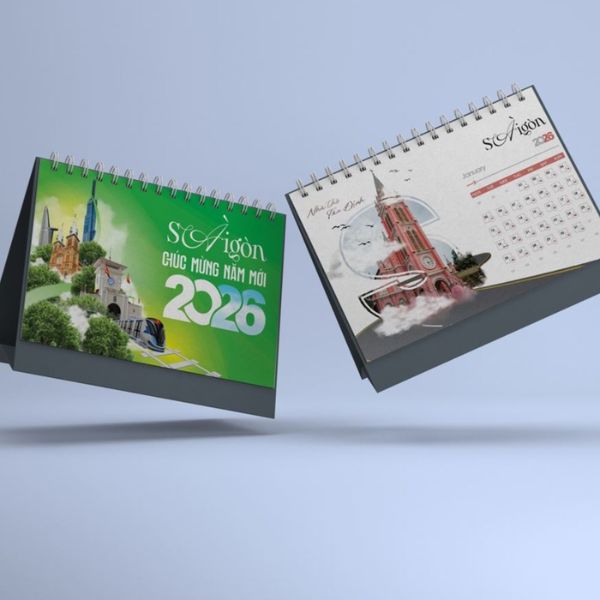 In lịch để bàn chữ a 13 tờ giá rẻ, chất lượng cao