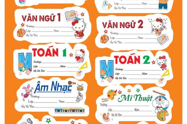 Nhãn tên môn học đẹp, thiết kế theo yêu cầu