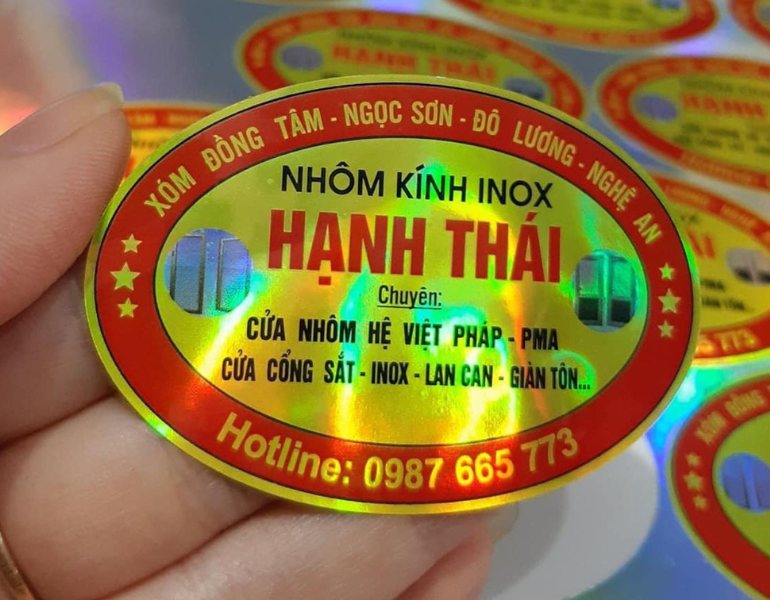 In tem dán quảng cáo sắc nét