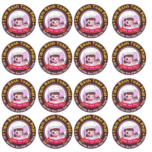 In tem nhãn bánh kem giá rẻ, thiết kế theo yêu cầu