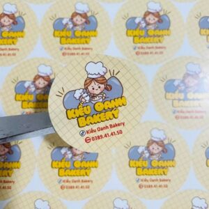 In tem nhãn bánh kem giá rẻ, thiết kế theo yêu cầu