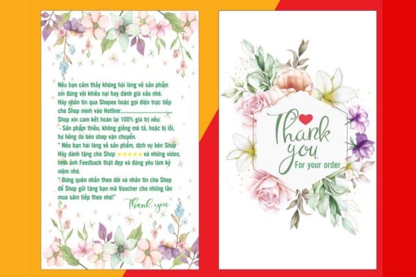 Mẫu thiệp cảm ơn khách hàng đẹp, chất lượng cao