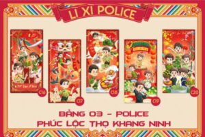 Mẫu bao lì xì công an giá rẻ, mẫu đẹp