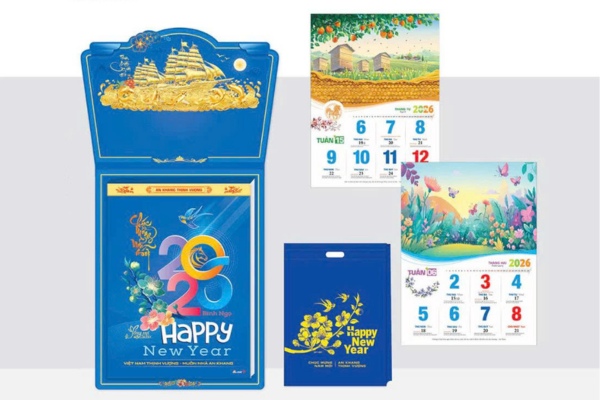 Mẫu lịch Tết phong thủy Thuận Buồm Xuôi Gió