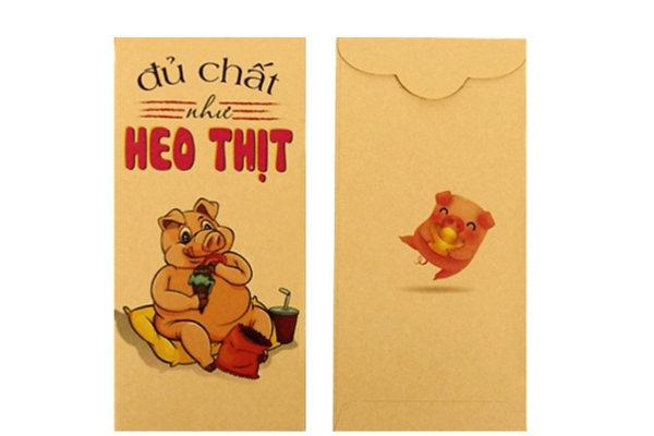 Mẫu bao lì xì con heo ấn tượng