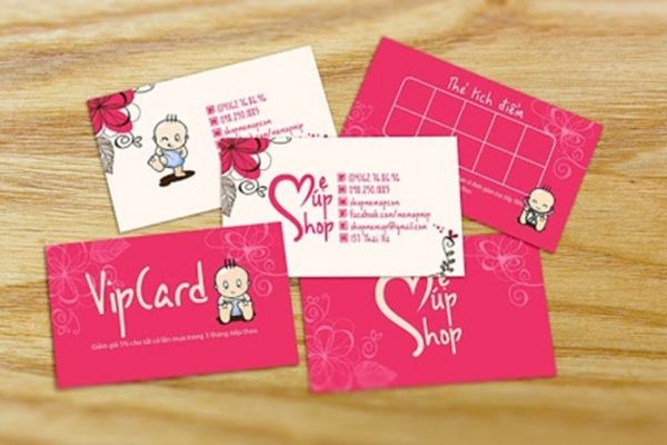 Mẫu card shop mẹ và bé đẹp, chuyên nghiệp